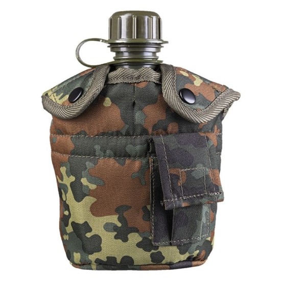 Fľaša MIL-TEC poľná s pohárom, flecktarn