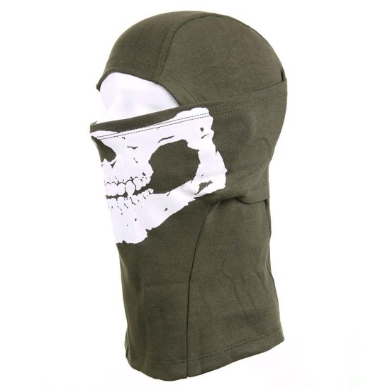 Kukla ninja bavlnená lebka, olive
