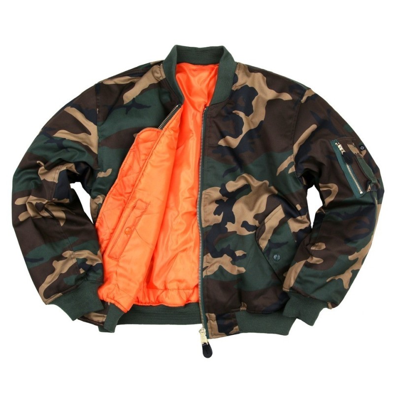 Letecká FOSTEX bunda MA-1 bomber, woodland (Konfekčná veľkosť XXXL)