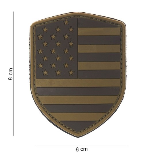 Nášivka PATCH 3D PVC SHIELD USA DESERT
