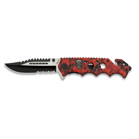 noz albainox 18374 a skull fos cerveny
