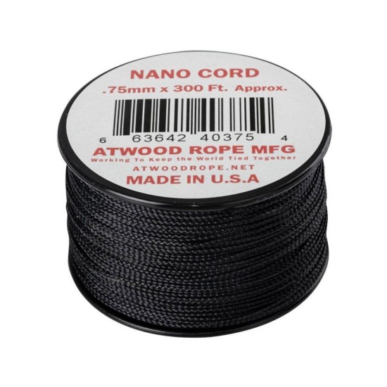 Para HELIKON šnúra NANO CORD 91 metrov, čierna
