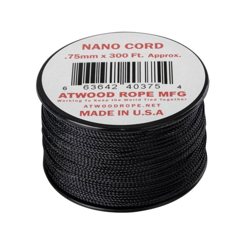 Para HELIKON šnúra NANO CORD 91 metrov, čierna