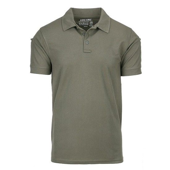 Taktické funkčné tričko 101 INC, QuickDry polo, olive