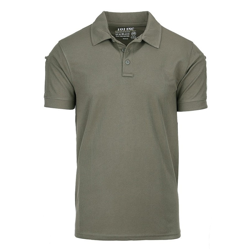 Taktické funkčné tričko 101 INC, QuickDry polo, olive