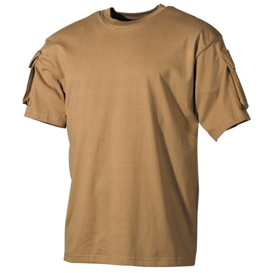 Tričko MFH, s vreckami na rukávoch, coyote (Konfekčná veľkosť XXXL)