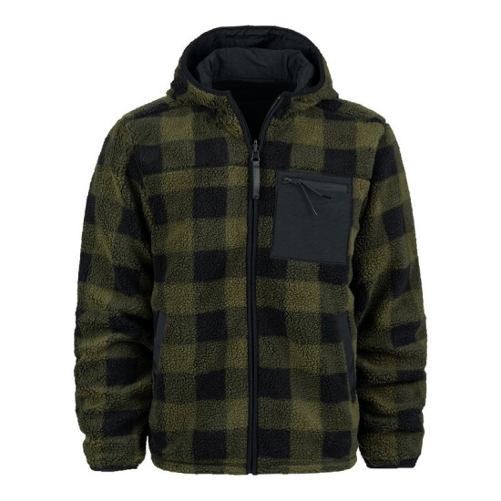 Bunda FOSTEX obojstranná SHERPA SOFTSHELL, čierna/zelená