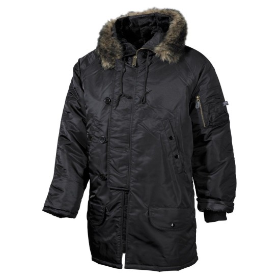 Bunda s kapucňou N3B POLAR, čierna