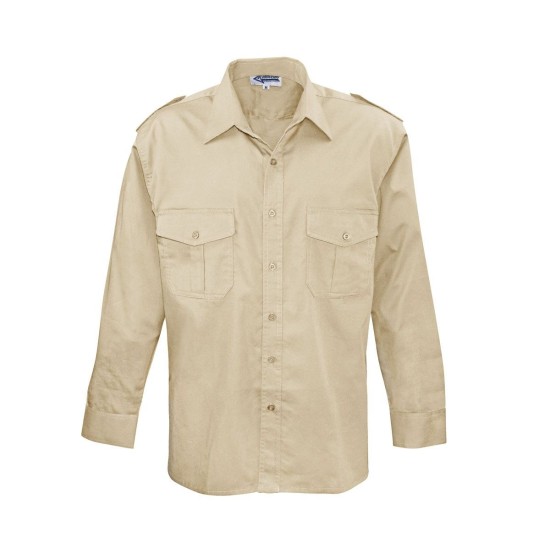 Commando košela pilotná, dlhý rukáv, beige (Konfekčná veľkosť XXXL)