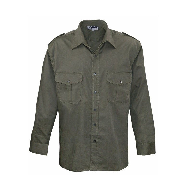 Commando košela pilotná, dlhý rukáv, olive (Konfekčná veľkosť XXXL)