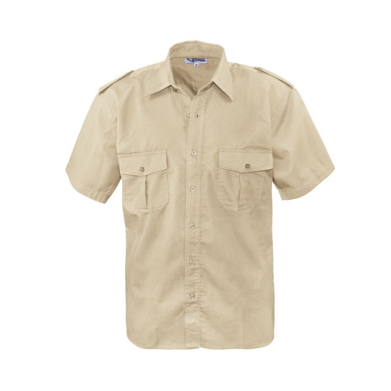 Commando košela pilotná, krátky rukáv, beige (Konfekčná veľkosť XXXL)